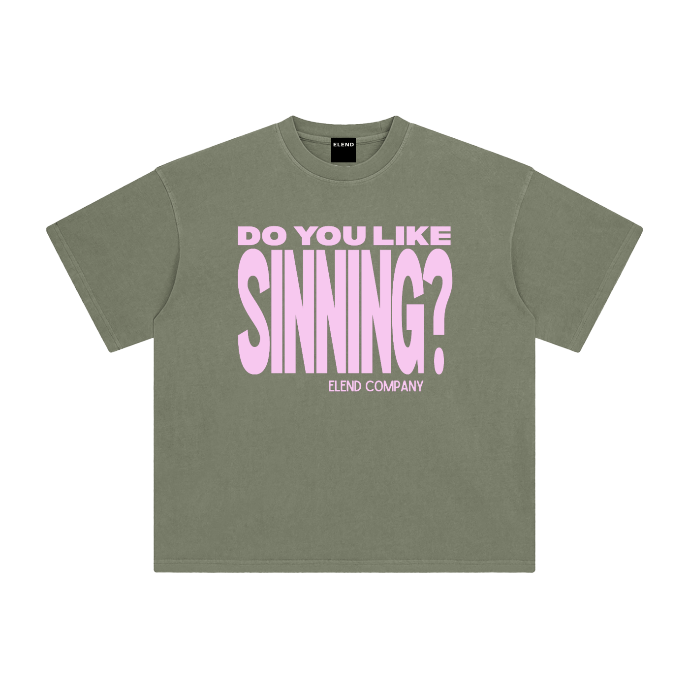'Do You Like Sinning' Enzyme Washed T-Shirt - Pink
