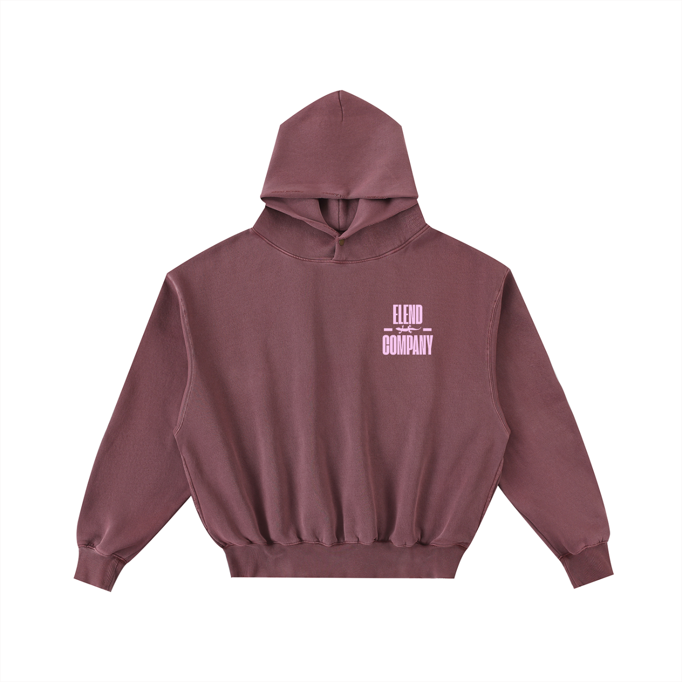 'LIZARD BRAIN' Frayed Enzyme Washed Fleece Hoodie - Pink