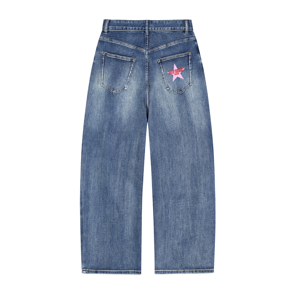 'Shut Up. Im Manic.' Sun Faded Jeans