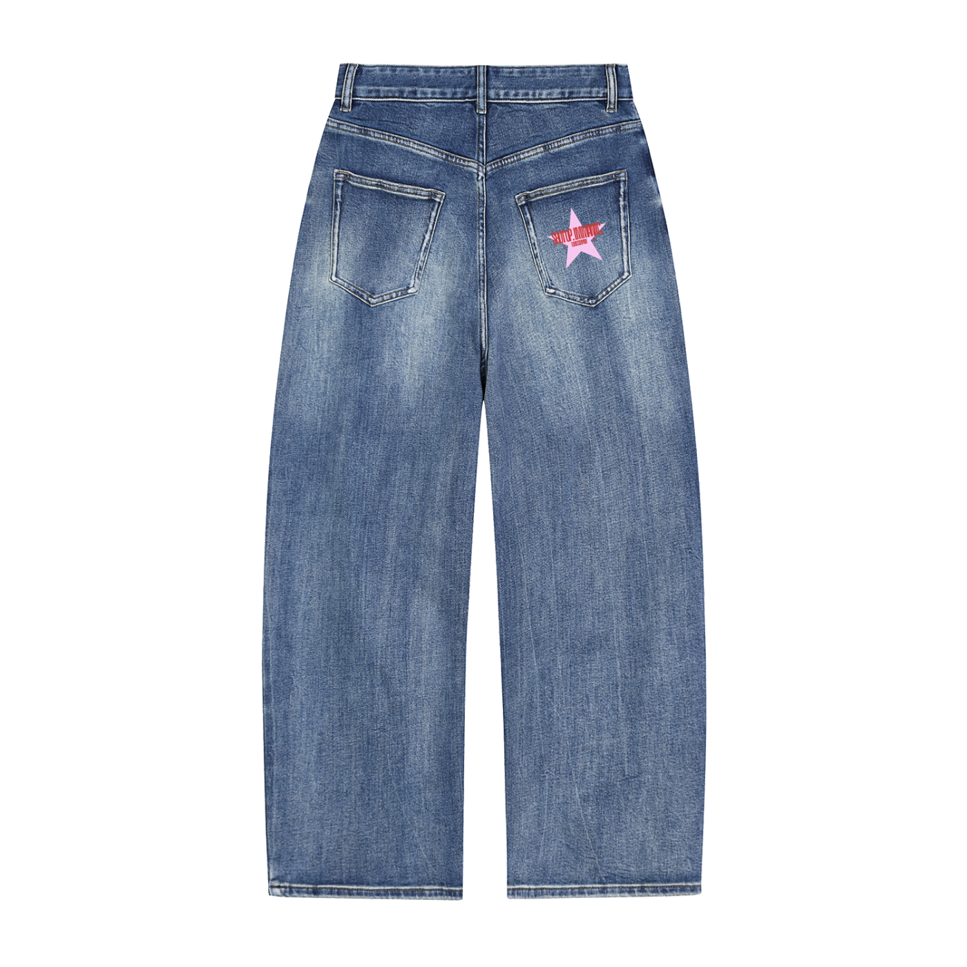 'Shut Up. Im Manic.' Sun Faded Jeans