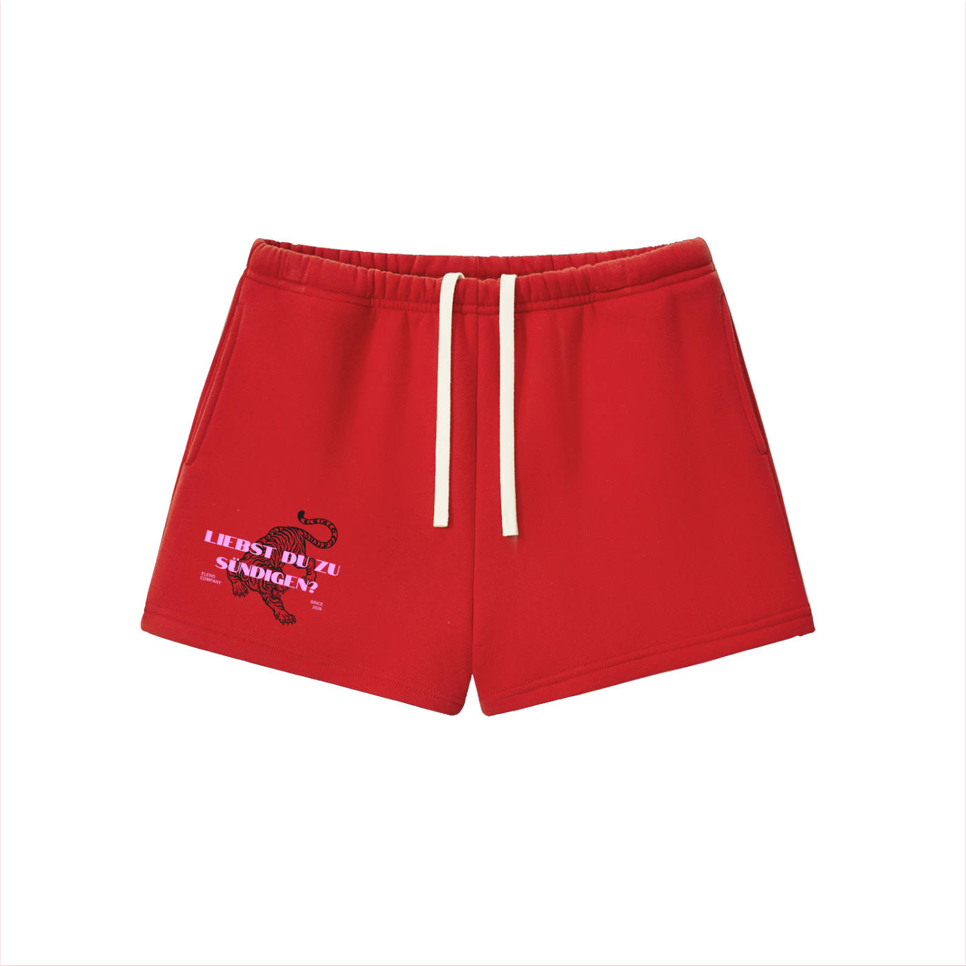 'DO YOU LOVE TO SIN?' Fleece Drawstring Sweatshorts - Pink