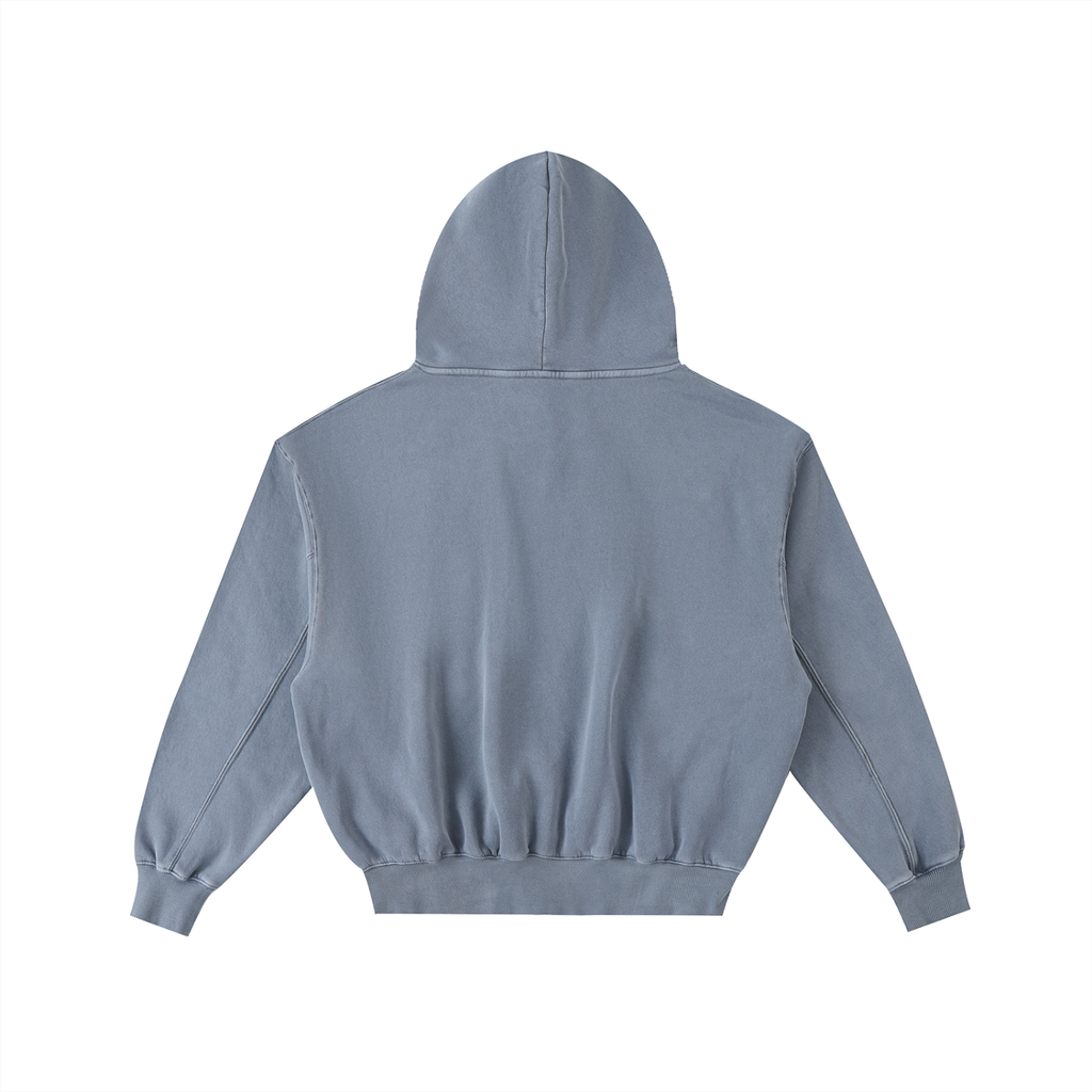 'Do You Like Sinning?' Frayed Enzyme Washed Fleece Hoodie - Lime Green